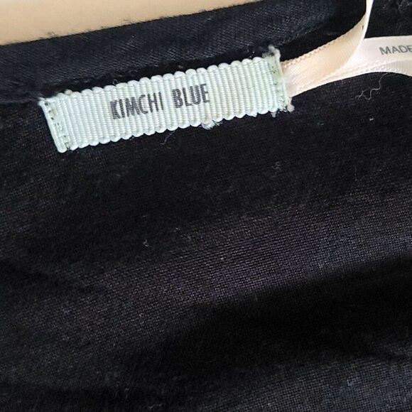 Kimchi Blue Urban Outfitters Black Lace Button Front Short Sleeve Top Size L - Picture 4 of 8